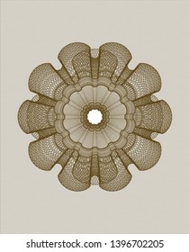 Brown abstract rosette. Vector Illustration. Detailed.