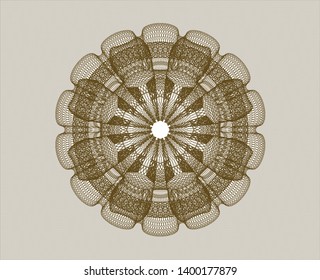 Brown abstract rosette. Vector Illustration. Detailed.