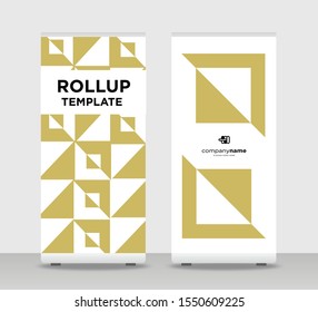 Brown Abstract Shapes Modern Exhibition Advertising Trend Business Roll Up Banner Stand Poster Brochure flat design template creative concept. Brown geometric Roll Up EPS. Presentation Cover