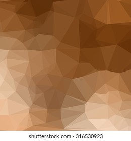 Brown abstract square geometric background consisting of colored triangles.