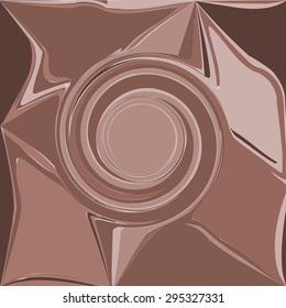 brown abstract wave, embossed shadow eddy, design element background vector