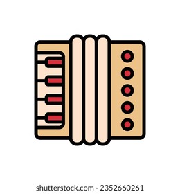 Brown Accordion Icon Vector Illustration