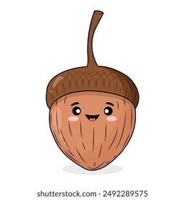 A brown acorn, a cartoon image of the Merry Acorn.