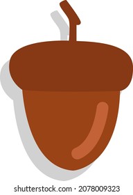Brown acorn, illustration, vector, on a white background.