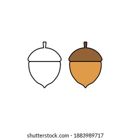 Brown acorn sign icon. Vector illustration eps 10