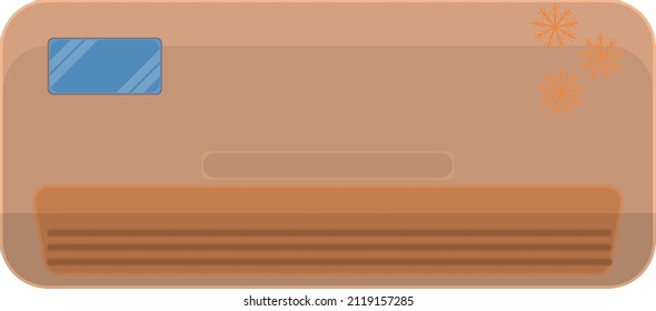 Brown air conditioner, illustration, vector on a white background.