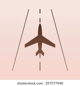 Brown Airplane Icon