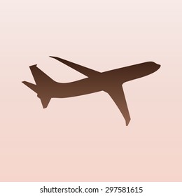 Brown Airplane Icon