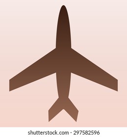 Brown Airplane Icon