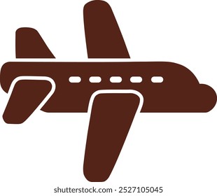Brown Airplane Vector Illustration Shadow
