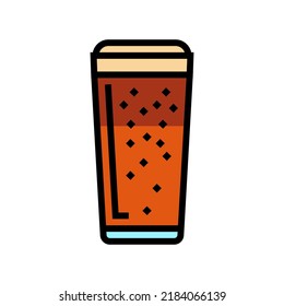 brown ales beer glass color icon vector. brown ales beer glass sign. isolated symbol illustration