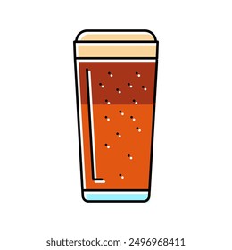 brown ales beer glass color icon vector. brown ales beer glass sign. isolated symbol illustration