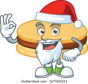 Brown alfajor cartoon character of Santa showing ok finger