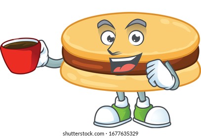 Brown alfajor mascot design style showing an Okay gesture