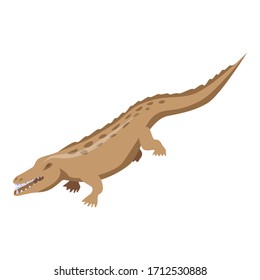 Brown alligator icon. Isometric of brown alligator vector icon for web design isolated on white background
