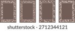 Brown all-over frame set (rectangle) Cherry,Grape,Strawberry,Ivy