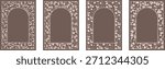 Brown all-over pattern frame set (door type) Cherry,Grape,Strawberry,Ivy