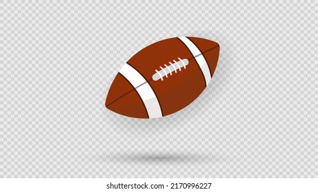 Brown american football ball .isolated on transparent background   ,Vector illustration EPS 10