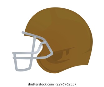 Brown American football helmet, vector