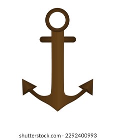 Brown anchor sign. vector illustration