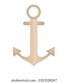 Brown anchor sign. vector illustration