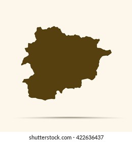 brown Andorra Map Illustration