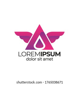 
Brown angel wing logo template. Letter logo design template A. Elements of a vector design template for your application or company.