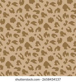 Patrón animal marrón sobre fondo beige. Imagen de Vector.