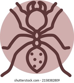 hormiga marrón, ilustración, vector sobre un fondo blanco.