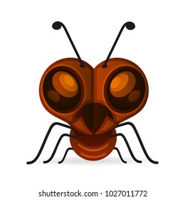 Brown ants isolated on white. Insect icon. Termite. Eusocial insect. Brown animal insect creature. Vector
