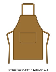 Brown Apron Vector : Flat View