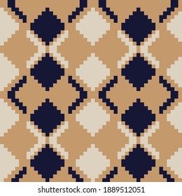 Brown Argyle, diamond shape seamless pattern background suitable for fashion textile, knitwear, graphics