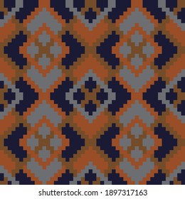 Brown Argyle, diamond shape seamless pattern background suitable for fashion textile, knitwear, graphics