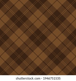 Brown argyle plaid. Tartan pattern for textile, paper and other prints.