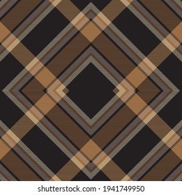 Brown Argyle Plaid Tartan textured pattern design suitable for fashion textiles and graphics