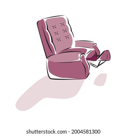 Brown armchair vector isolated, flat design.Furniture symbol and logo illustration in EPS10