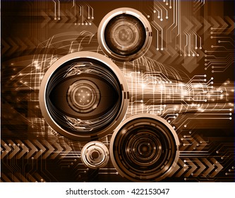 brown arrow abstract light hi speed internet technology background illustration, Background conceptual image of digital. eye scan virus computer. motion move graphic. vector