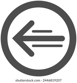 Brown arrow circle left icon, arrow icon, vector illustration.