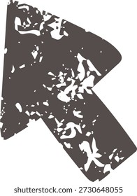 Brown arrow icon element. Ai interface doodle style illustration