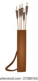 Brown  arrows in bag. vector
