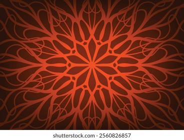 Brown art premium dark mandala flower background vector illustration.