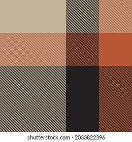Brown Asymmetric Plaid textured seamless pattern suitable for fashion textiles and graphics