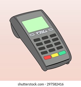 Brown ATM keypad and POS-Terminal - simple icons