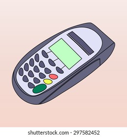 Brown ATM keypad and POS-Terminal - simple icons
