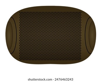 Brown audio speaker. vector illustration