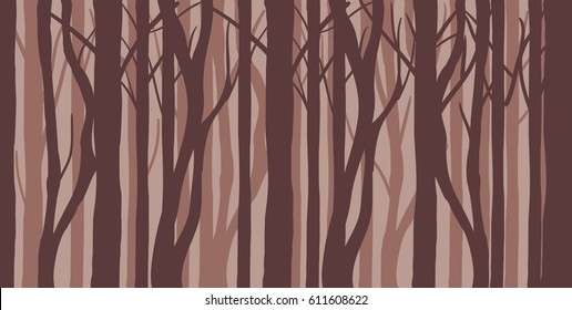 Brown autumn forest
vector nature, abstract silhouettes, illustration