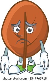 brown autumn leaf for design afraid cartoon