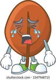 brown autumn leaf for design crying cartoon