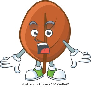 brown autumn leaf for design surprised cartoon