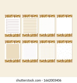 Brown Autumn Leaf Stationary set Template